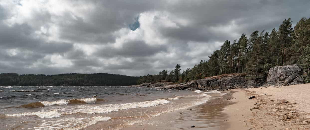 Lake beach.