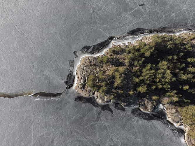 Drone photography over some ice cliffs