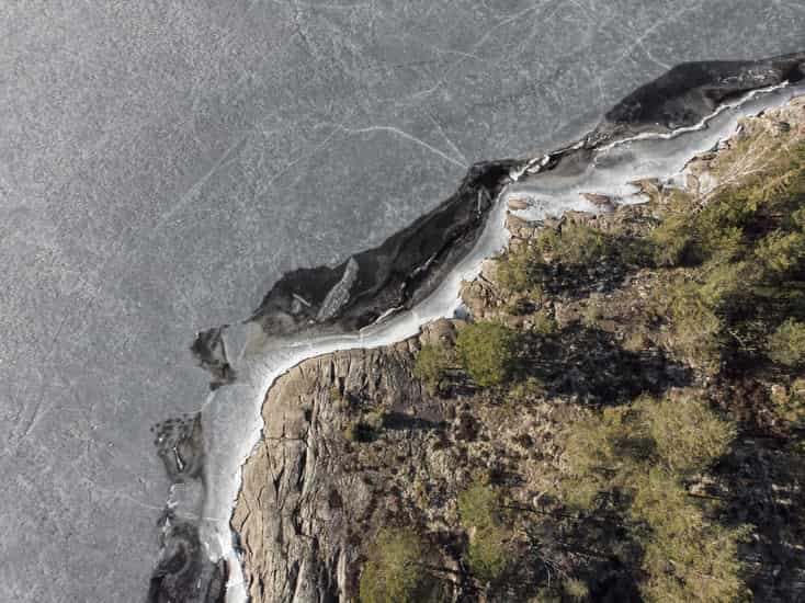 Drone photography over some ice cliffs