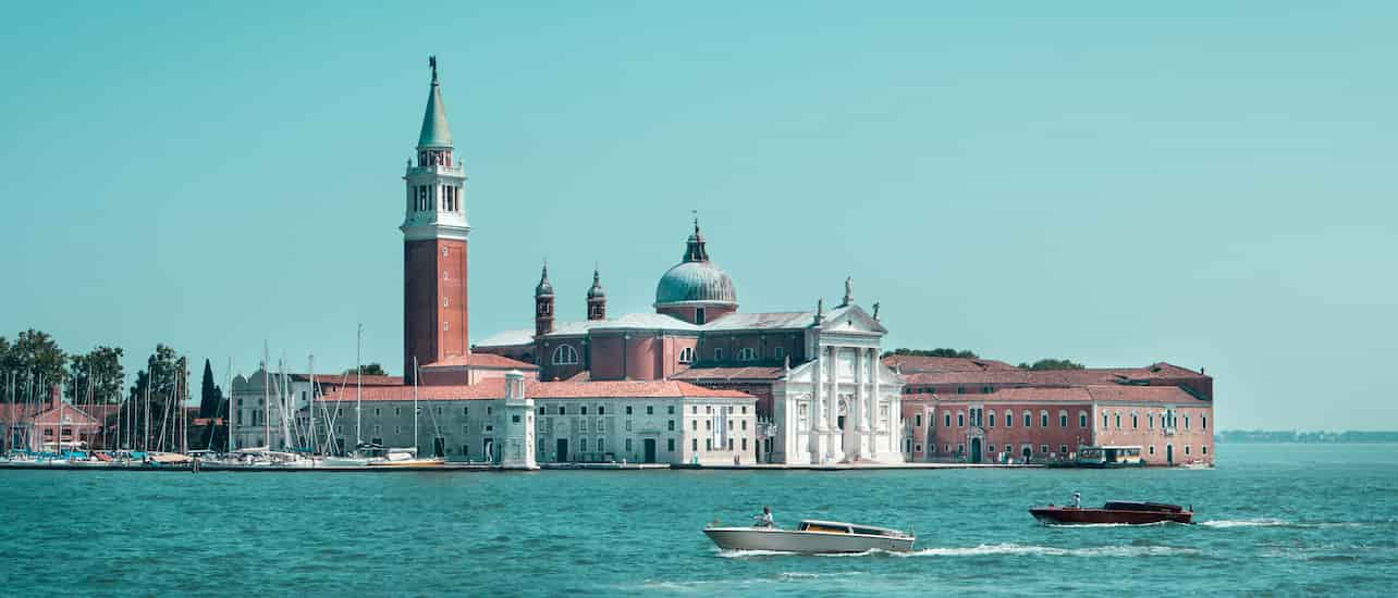 Photography over San Giorgio Maggiore church, Italy, Venice
