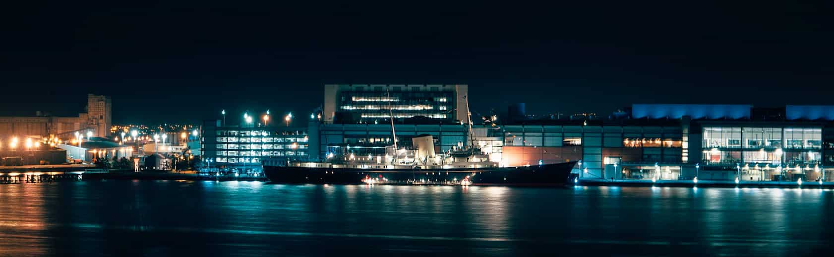 Edinburgh harbour at night