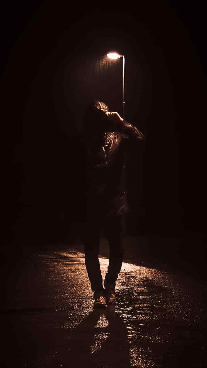 Man in night rain 2019