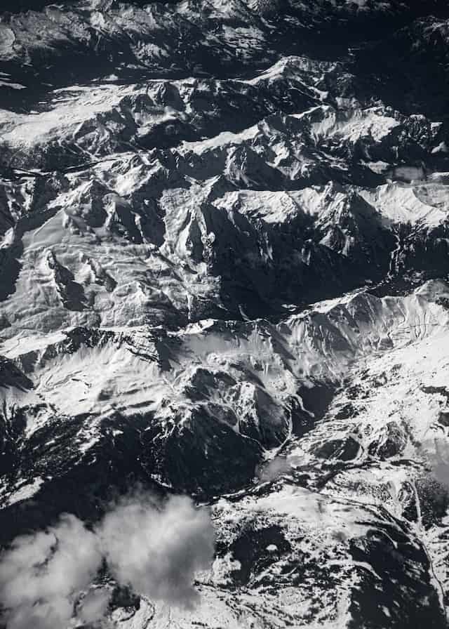 Aerial Photography Over the Alps, Flying from Trieste (Italy) to Stansted (England), 2024