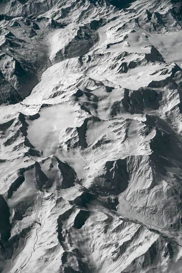 Aerial Snow View, Flying from Trieste (Italy) to Stansted (England), 2024