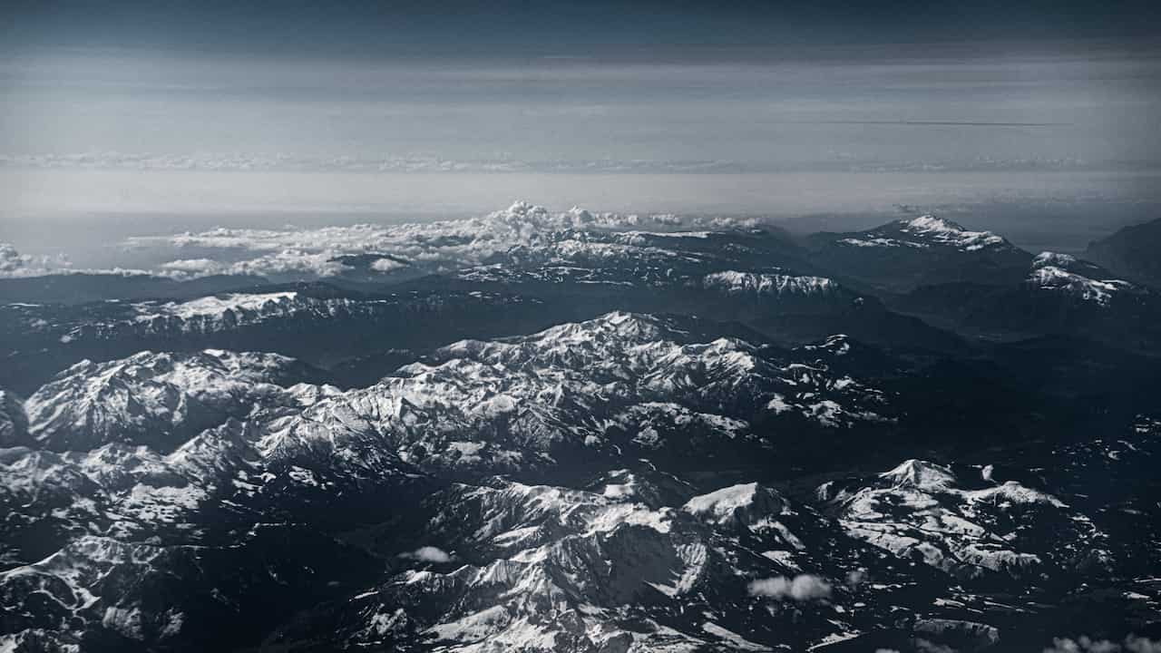 Aerial photography over the Alps: Another Aerial View, Flying from Trieste (Italy) to Stansted (England), 2024