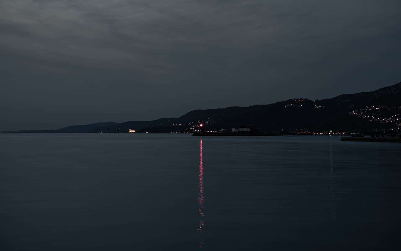 Trieste harbour at night (Italy), 2024