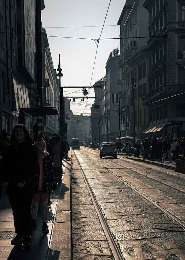 Outside the train station in Milano, February 17, 2024
