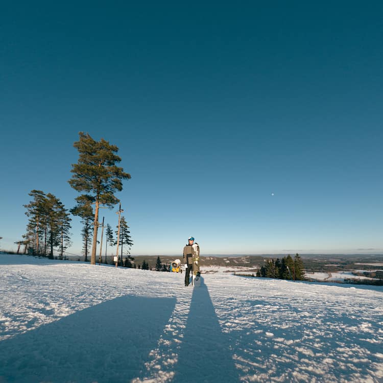Harald Revery with a snowboard at Sunne, Sweden