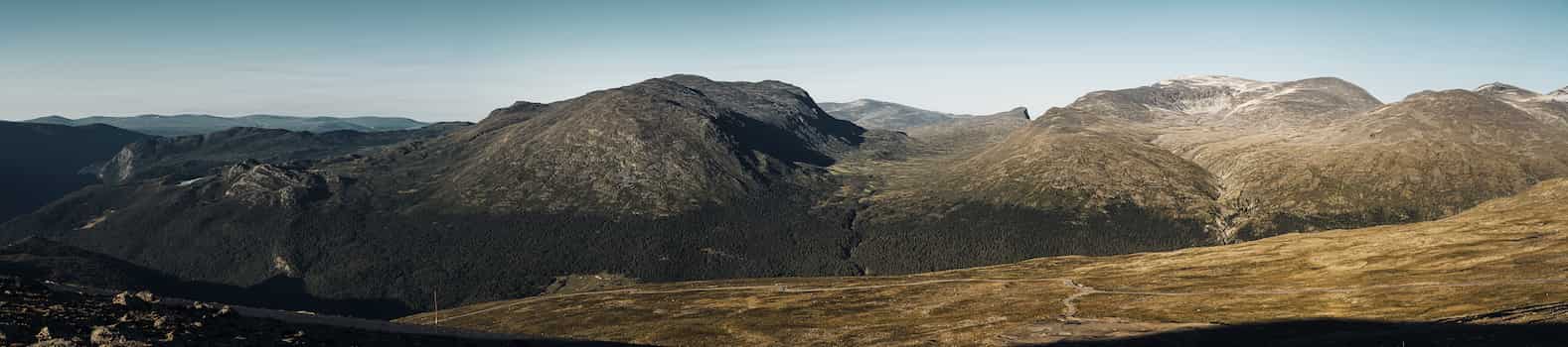 Stitched panorama photo over Jotunheimen