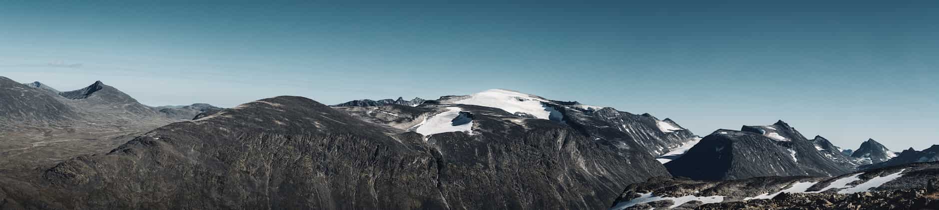 Stitched panorama photo over Jotunheimen